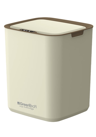 Greentech Sensörlü Şarjlı 22 Litre Çöp Kovası Şarj Edilebilir Lityum Pilli / Gt-sc05k Krem
