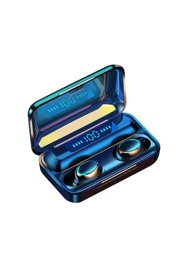 Qingmipy Siyah F9-5c Tws Bluetooth 5.0 Kulak İçi Kulaklık, Spor İçin Tasarlanmış, Akıllı Dokunmatik Kontrol, 1200mah Büyük Kapasiteli Şarj Kutusu İle 4-5 Saat Çalma Süresi