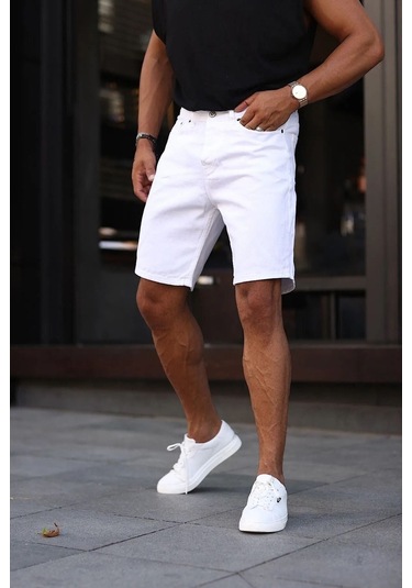 Kaizer Denim Erkek Beyaz Baggy Şort Beyaz