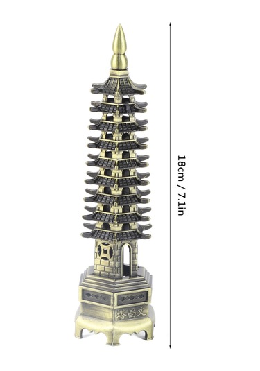 Kangvka Bronz Renkli 18 Cm Yüksek 9 Katlı Elektroplated Klasik Kule Modeli - Ev Dekorasyonu Ve Hediye Öğesi