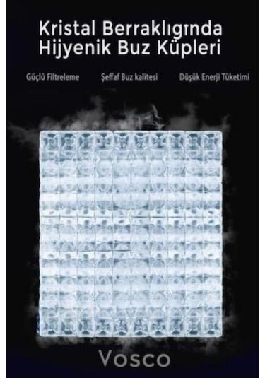 Vosco VSC-150C 900 W 150 KG /Gün Küp Buz Makinesi (Hazne Dahil)