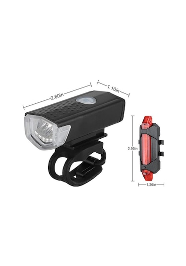 Forte Gt Bisiklet Işığı Usb Şarjlı Led Ön Arka Set Xbyc 6116 Siyah