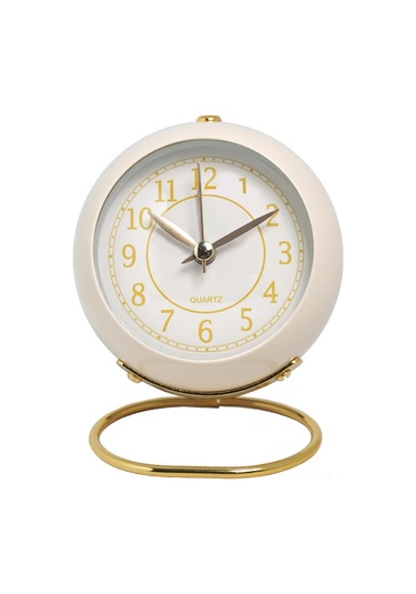 Gajeena Beyaz Modern Akıllı Ev Alarm Saati - Sessiz Çocuk Odası Kullanıma Uygun, Gece Işığı, Dayanıklı Metal Kasa, Zaman Yönetimi Aracı Beyaz