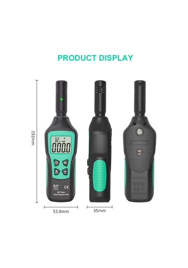 Springsun Fy876 Ev Ve Dışarıda Kullanılan Elektromanyetik Radyasyon Testeri - Manyetik Ve Elektrik Alanı, Sıcaklık Ölçümü - Siyah Pil Dahil Değil