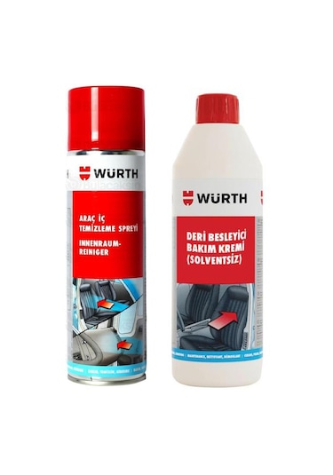 Würth Deri Besleyici Bakım Kremi + Araç İçi Temizleme Spreyi 500Ml