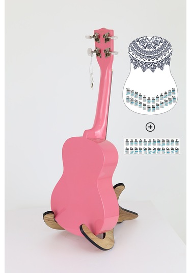 mandala siyah renk ukulele akor cetveli tablosu stickeri etiketi