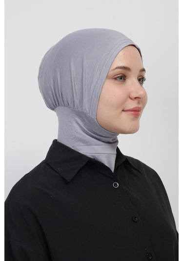 Pratik Esnek Likralı Boyunluklu Geçmeli Bone Gri