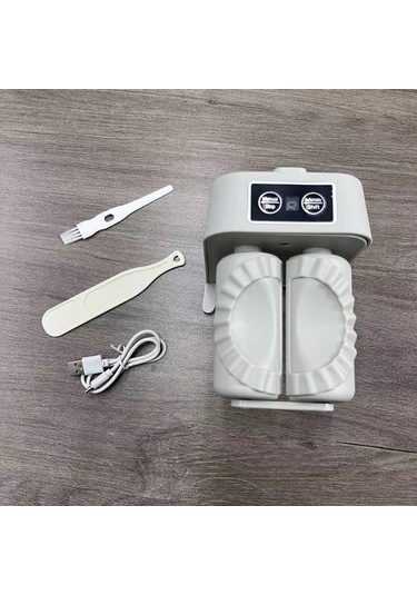 Yuntech01 Evde Otomatik Manti Yapıcı: Küçük Boy Elektrikli Hamur Basma Ve Kenar Kapama Aleti, Pratik Mutfak Aracı Beyaz