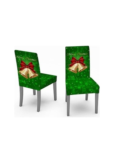 Flybuy Yeşil Xıxun Tek Streç Şenlikli Sandalye Sandalye Parça Örtüsü Örtüsü Noel Masa Masa Kılıfı Kılıfı Emici Dekorasyon Çan Baskılı 210cm 140 Ji Yeşil