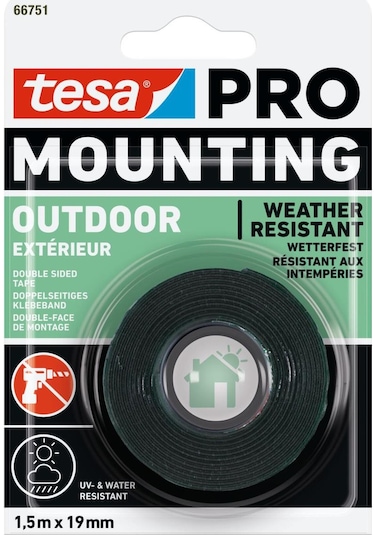 Tesa Pro 66751 Dış Mekan Bantı, 1.5m X 19mm