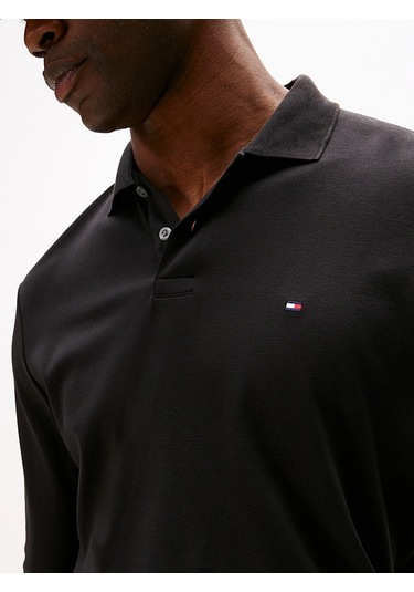Tommy Hilfiger Mw0mw37317 Liquid Cotton Erkek Polo Tişört Siyah