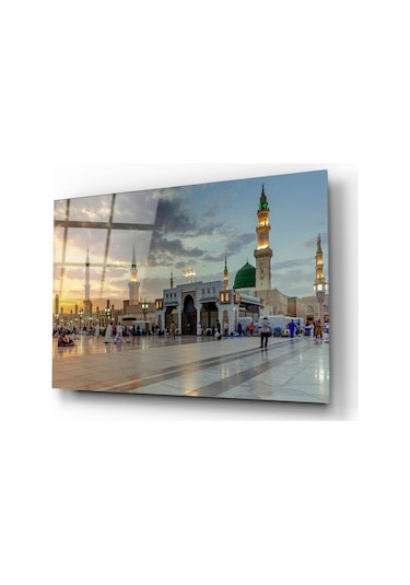 Medine Temalı Modern Uv Dijital Baskı Dekoratif Cam Tablo