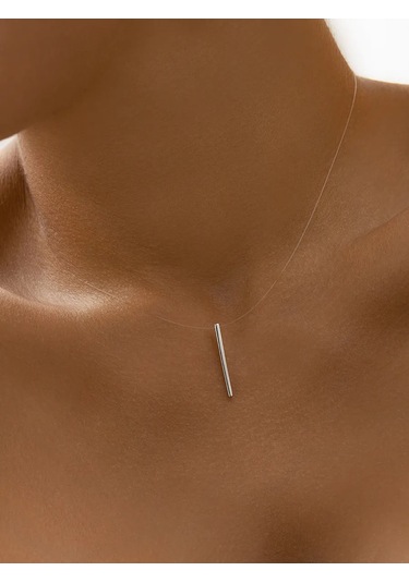 925 Lıght İpek Halatlı Gümüş Kadın Kolye 268041023 Gri