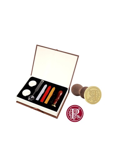 Kartlar, Zarflar, Davetiyeler, Şarap Paketleri, Düğün Mektupları İçin Mühürleme Mum Çubukları İle Klasik Mühür Damgası Seti - Stil P
