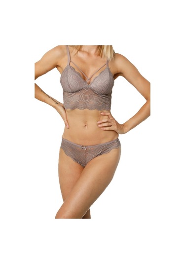 Nipora Kadın Desteksiz Ipli Dantelli Bralet Külot Takım 8189