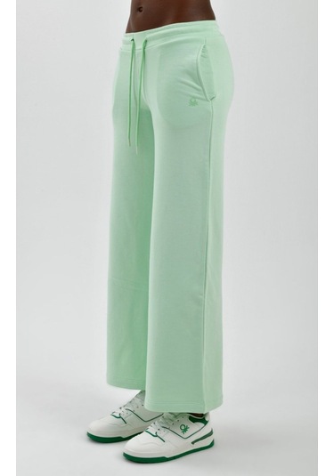 Kadın Yanları Cepli Beli Büzgülü Eşofman Altı Mint