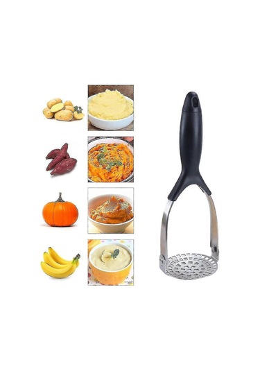 Patates Sıkacağı, Paslanmaz Çelik Sebze Sıkacağı Pürüzsüz Patates Ezici Soyucu, Meyve Sıkacağı Patates Ezici Rahat Silikon Saplı