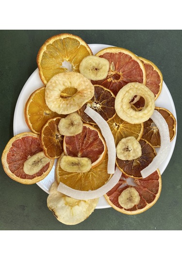 1 Kg Kurutulmuş Karışık Meyve Dilimleri Portakal, Limon, Mandalina, Greyfurt, Limon, Muz, H. Cevizi 1 KG