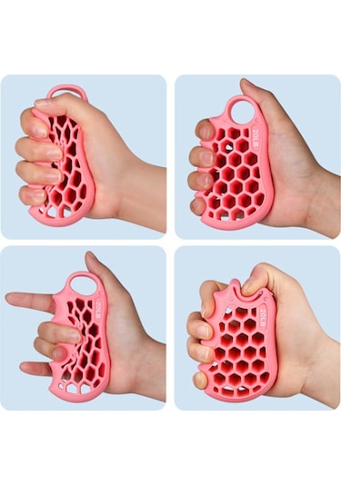 Petek Elastik Silikon Parmak Egzersiz Kavrama Güçlendirici Eğitim El Tutucu - Bebek Mavisi