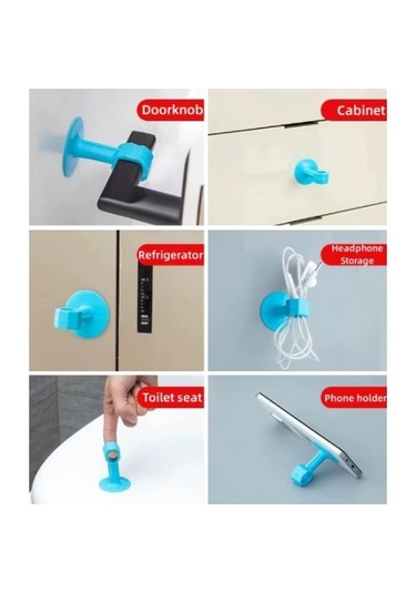 Vantuzlu Geçmeli Kapı Kolu Stoper 4lü Set Ev Gereçi