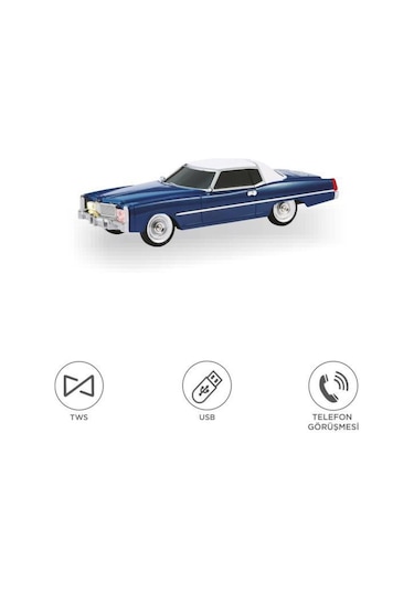 Bluetooth Hoparlör Cadillac 1969 Görünümlü Retro Klasik Araba Tasarımlı 10w Fm Usb Tws Speaker D83