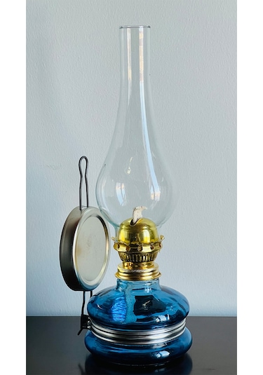 Nostaljik Gaz Lambası Büyük Boy Mavi