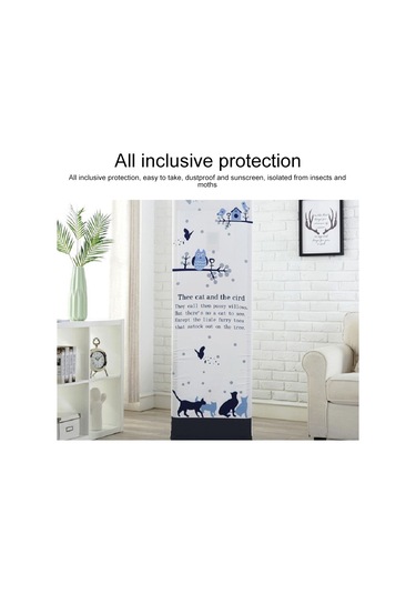 Sones Basit Dikey Dolap Tipi Her Şey Dahil Klima Kumaş Toz Kapağı, Boyut: 180x55x35cm, Stil: Yeşil Bitki