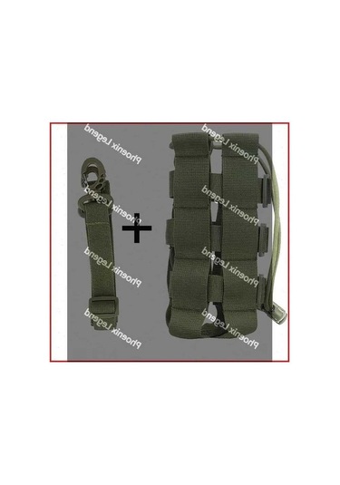 Fortunelane Yeşil Askeri Kettle Çantası - Dış Mekan Dağcılık Erişimcisi, Çok Amaçlı Su Kardehi Çantası Omuz Kayışıyla Yeşil Yeşil