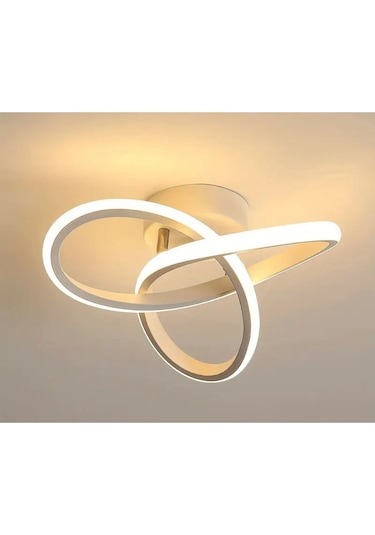 Modern Tasarım White Swan Plafonyer Led Avize Beyaz Gövde Salon Mutfak Hol Oturma Odası Avizesi Beyaz