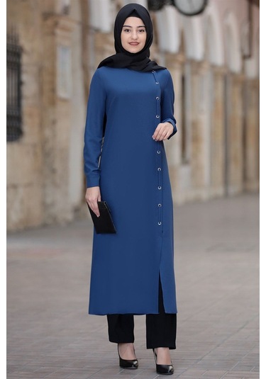 Rümeysa Tesettür Takım İndigo İndigo