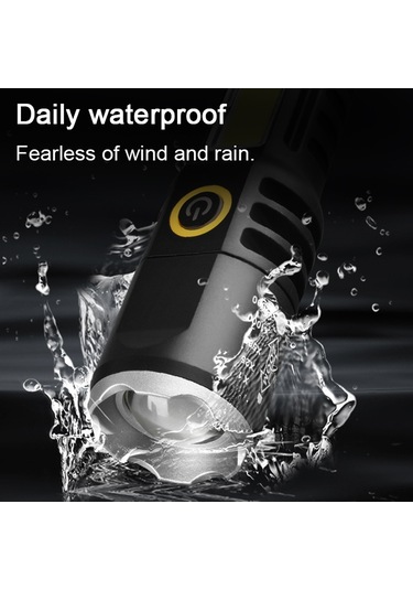 Teltree Usb Hızlı Şarjlı, Çift Işık Kaynağı, Teleskopik Odaklı, Dışarıda Kullanım İçin Altın El Feneri Altın