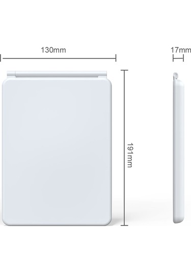 Geekyou Taşınabilir Makyaj Aynası 3 Renk Sıcaklığı 3500k-7000k 3x Büyüteç, Dokunmatik Parlaklık Ayarlama, Hafıza Fonksiyonu, Çok Açıklı, Katlanabilir, 1000mah Pil, Type-c Şarj, Beyaz Beyaz