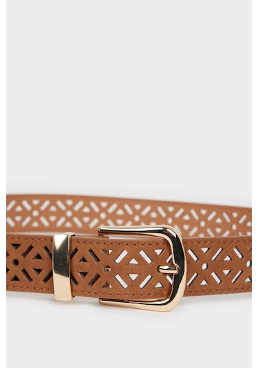 Defacto Kadın Dikdörtgen Toka Suni Deri Jean Kemeri F3359axnsbn69 Kahve