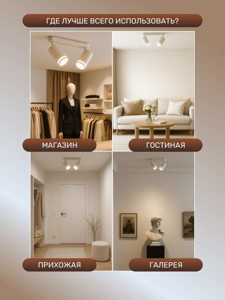 In Home 230v 2x35w Döner Yüzey Montajlı Tavan Aplik Lambası 430389957 Beyaz