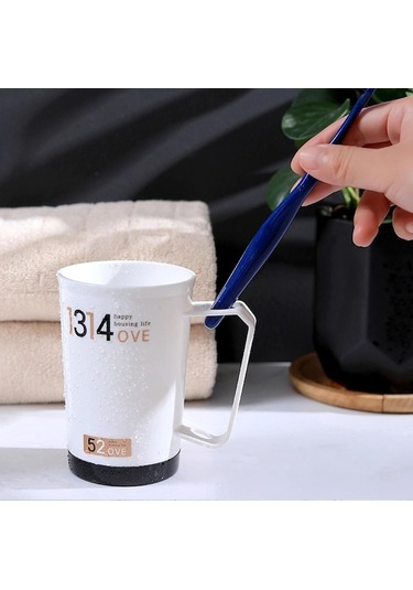 Pazly Tumbler Suntek Siyah Kupa Fırçası Diş Bardak Banyo Zo Siyah