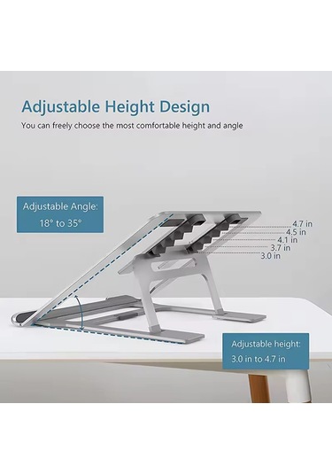 J006 Alüminyum Alaşımlı Dizüstü Soğutma Standı Katlanabilir Masaüstü Ayarlanabilir Dizüstü Braketi Yükseltmek