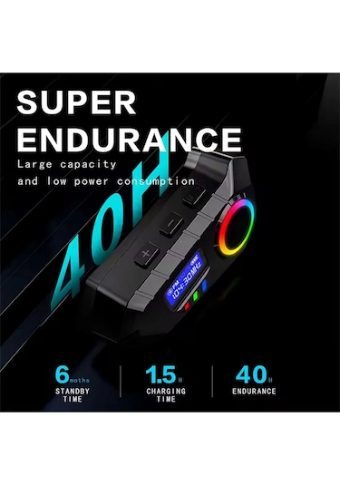 Vtn-30 Y30 Kask Kulaklık Bluetooth Motosiklet Kulaklık Rgb Radyolu Intercom