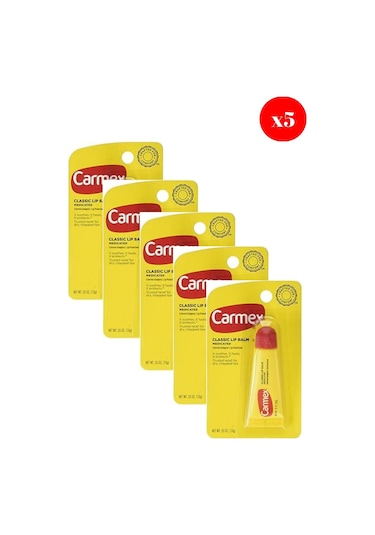Carmex Classic Lip Balm Medicated 10 Gr X5 Adet
