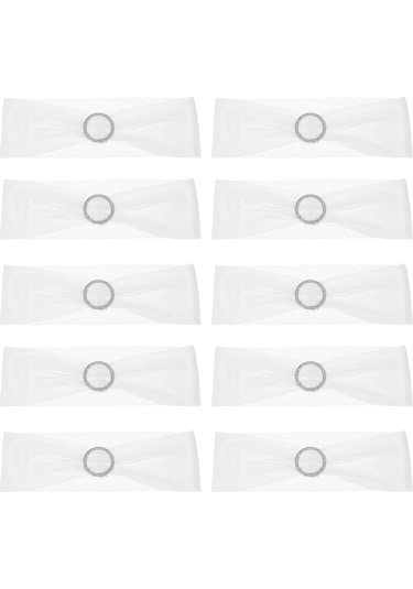 Reedark 10 Adet Esnek Sandalye Kılıfı Kurdele - Düğün, Parti Ve Toplantı Dekorasyonu İçin 7 Renk Seçeneği Diğer