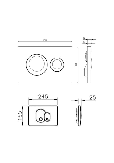 Vitra 711-1080 Kumanda Paneli Parlak Krom