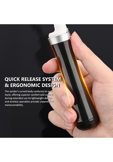 Geekyou Pilli İle Çalışan 2 Hızlı Zımpara Makinesi - Değiştirilebilir Uçlar Ve Taşınabilir Tasarım