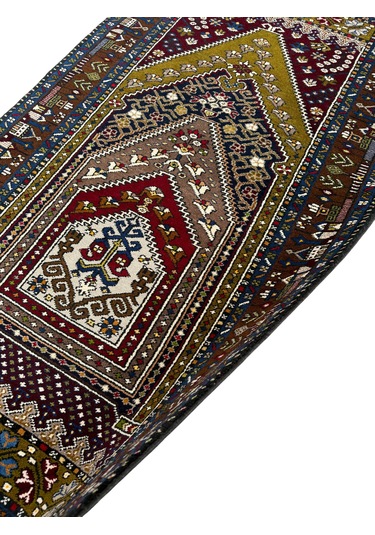 El Dokuma Sıfır Koleksiyonluk Yahyalı Halısı 117x225 Kök Boya %100 Yün Halı Renkli