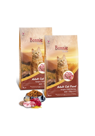 Bonnie Sığır Etli Yetişkin Kedi Maması 2 x 10 KG