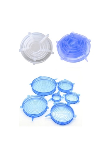 Silikon Yemek Saklama Kapak Seti 6 Adet Çok Renkli