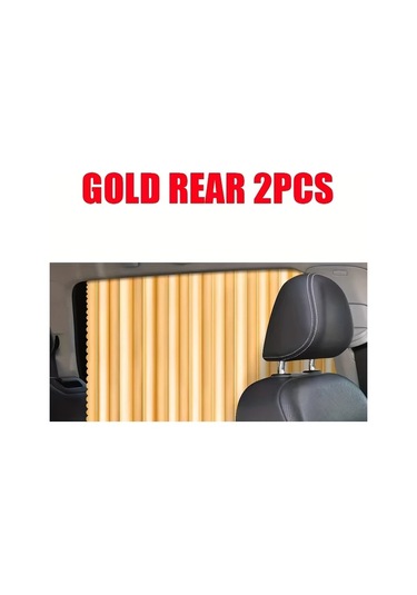 Chuangyinshop Golden 2 Adet Arka Cam Güneşlik Perdesi Manyetik Isı Yalıtımlı Ön Ve Arka Camlar İçin Taşınabilir Güneş Koruma
