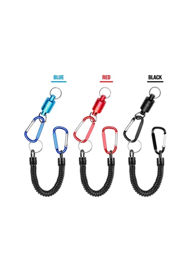 Xindoker Balıkçılık Manyetik Tutucu Kayıp Engelleme İpçili Siyah - Maks. 2kg Tutma Gücü, Yelek/çanta Uyumlu