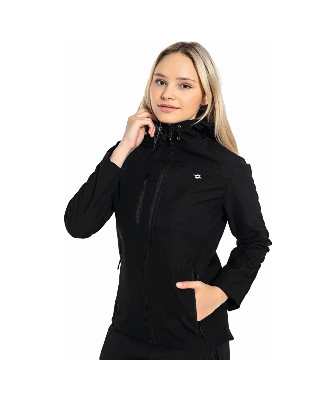 Crozwise Kadın İçi Polar Astar Su & Rüzgar Geçirmez Softshell Kışlık Mont Ceket 5037-b 07 Siyah
