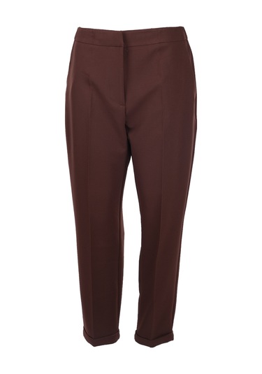 Büyük Beden Duble Paçalı Cepli Pantolon Gala-xi Kahverengi