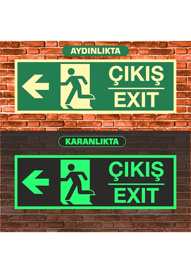 Fosforlu Exıt / Çıkış Uyarı İkaz Tabelası 10x30