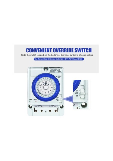 Dofolink Mekanik Zamanlayıcı Tb388 - 15 Dakika Minimum Ayar, 24 Saat Döngü, Akıllı Cihaz Kontrolü, Pil İle Teslim